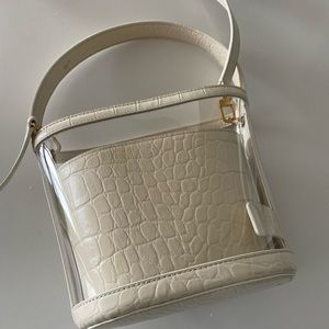 STAUD clear and cream purse